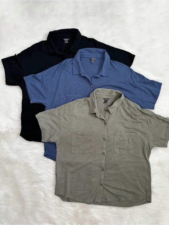 Eddie Bauer Tops - Eddie Bauer Women's BUNDLE (3) Short Sleeves Button Down Top, Sz Large